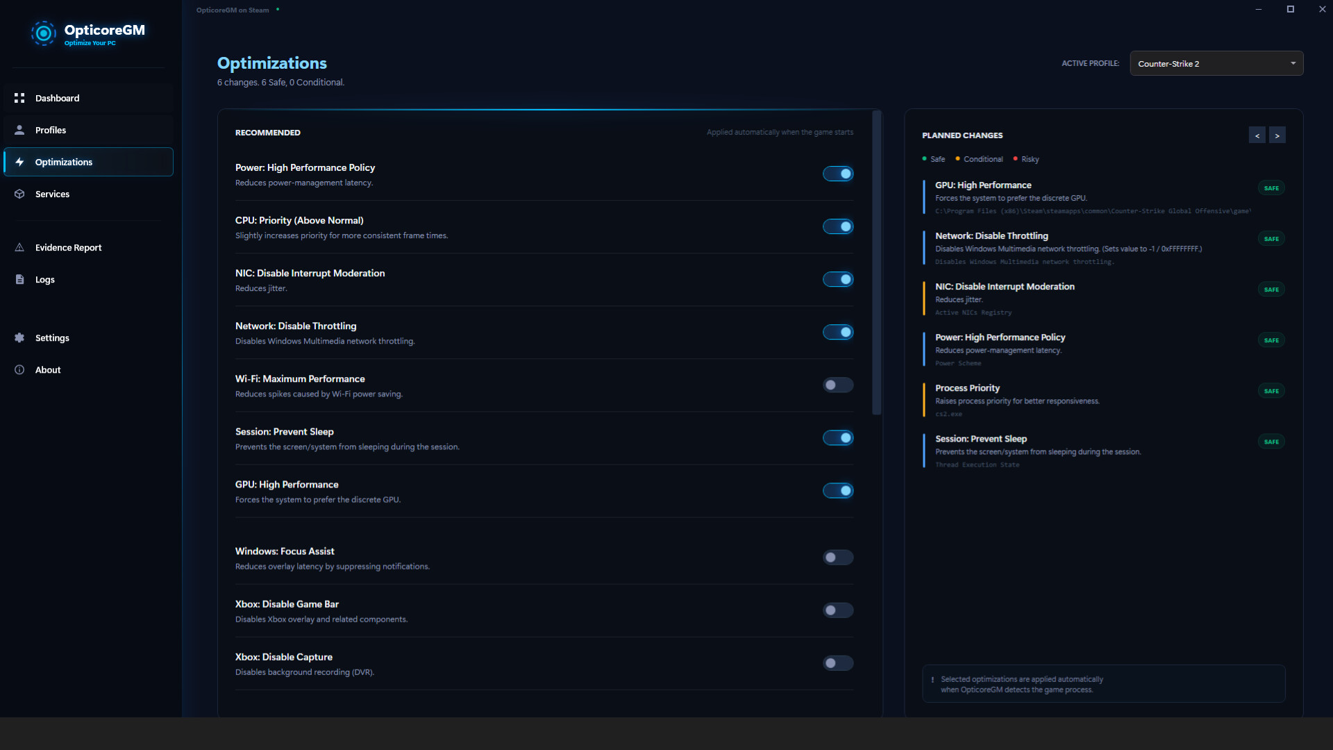 Opticore GM Screenshot 2