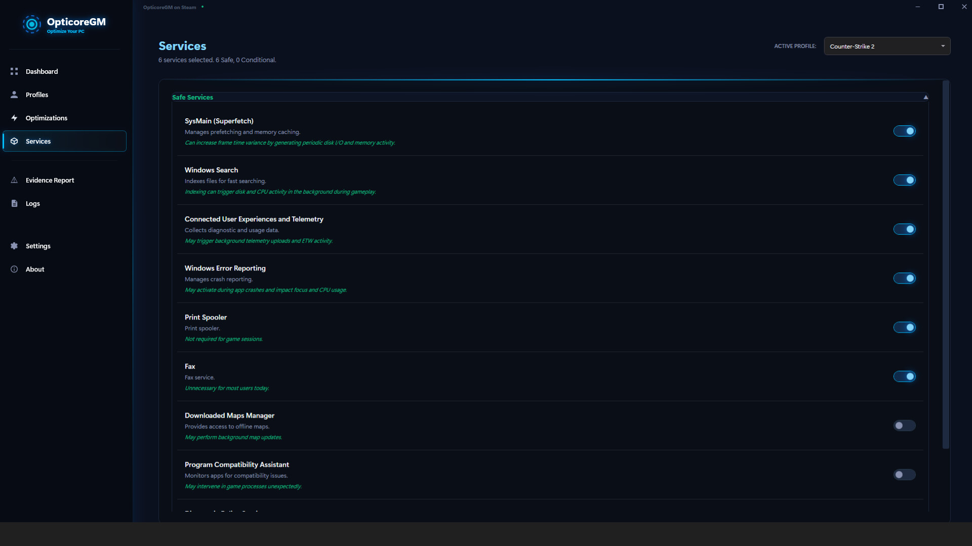 Opticore GM Screenshot 3