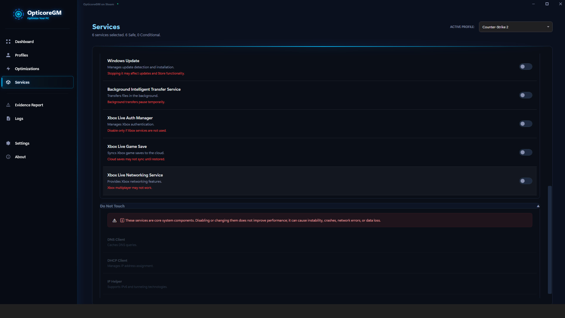 Opticore GM Screenshot 4