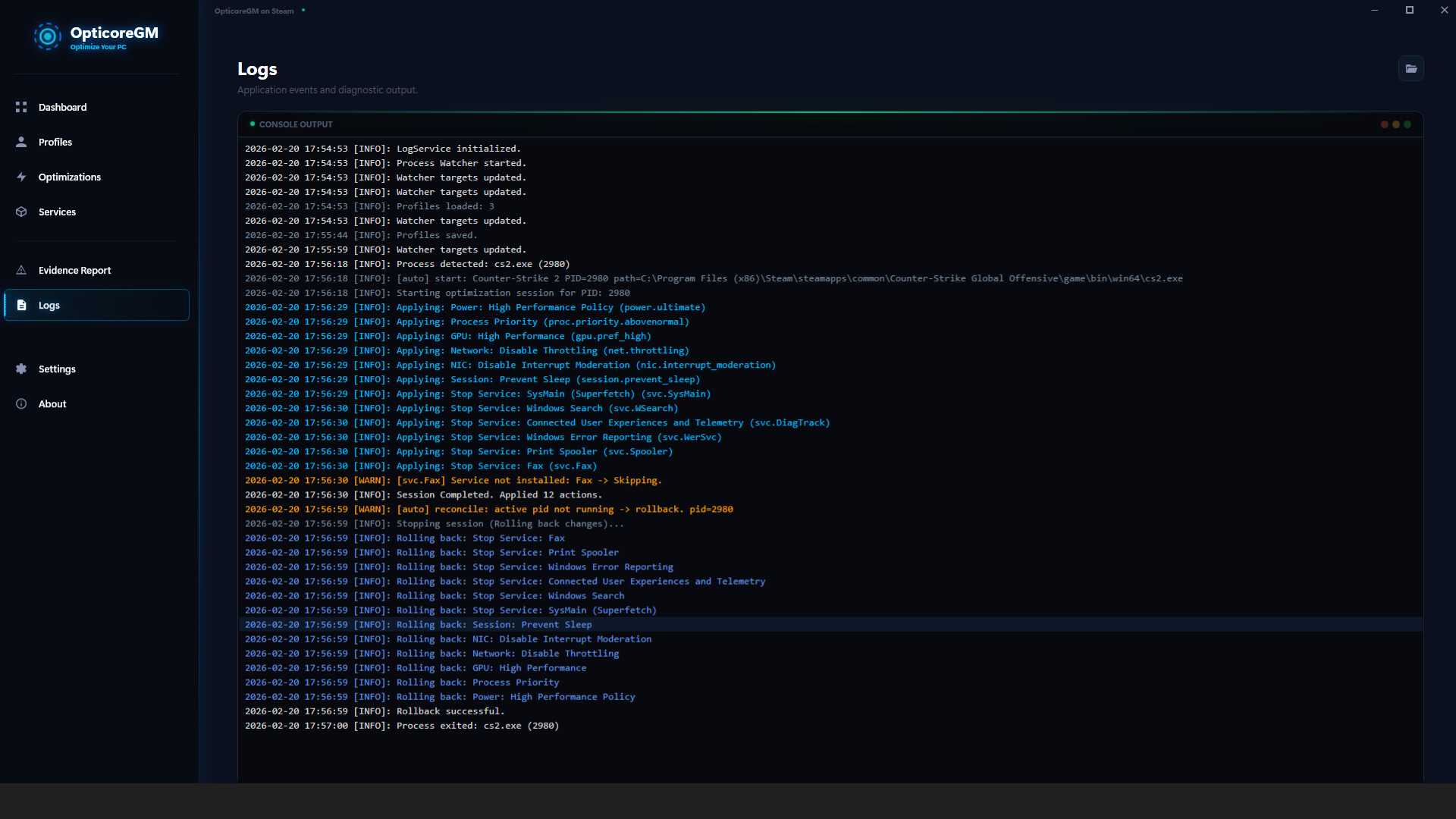 Opticore GM Screenshot 5