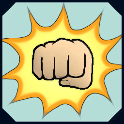 A flying fist icon