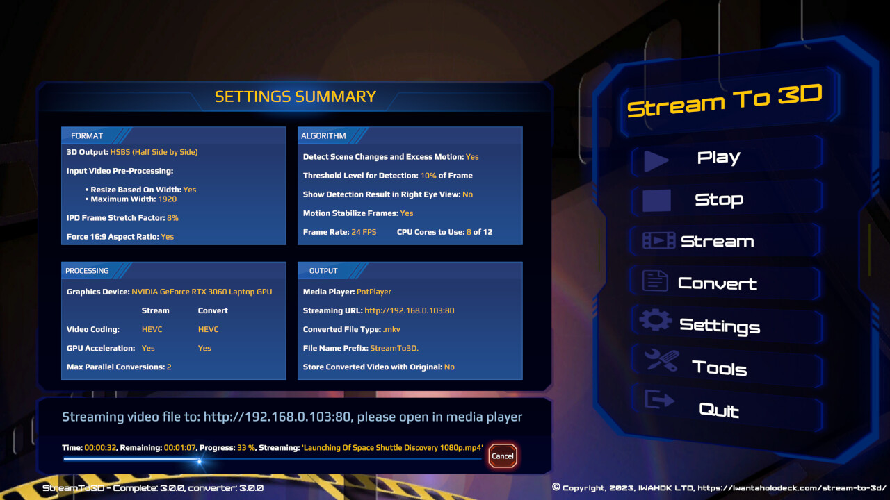 Stream to 3D Screenshot 1