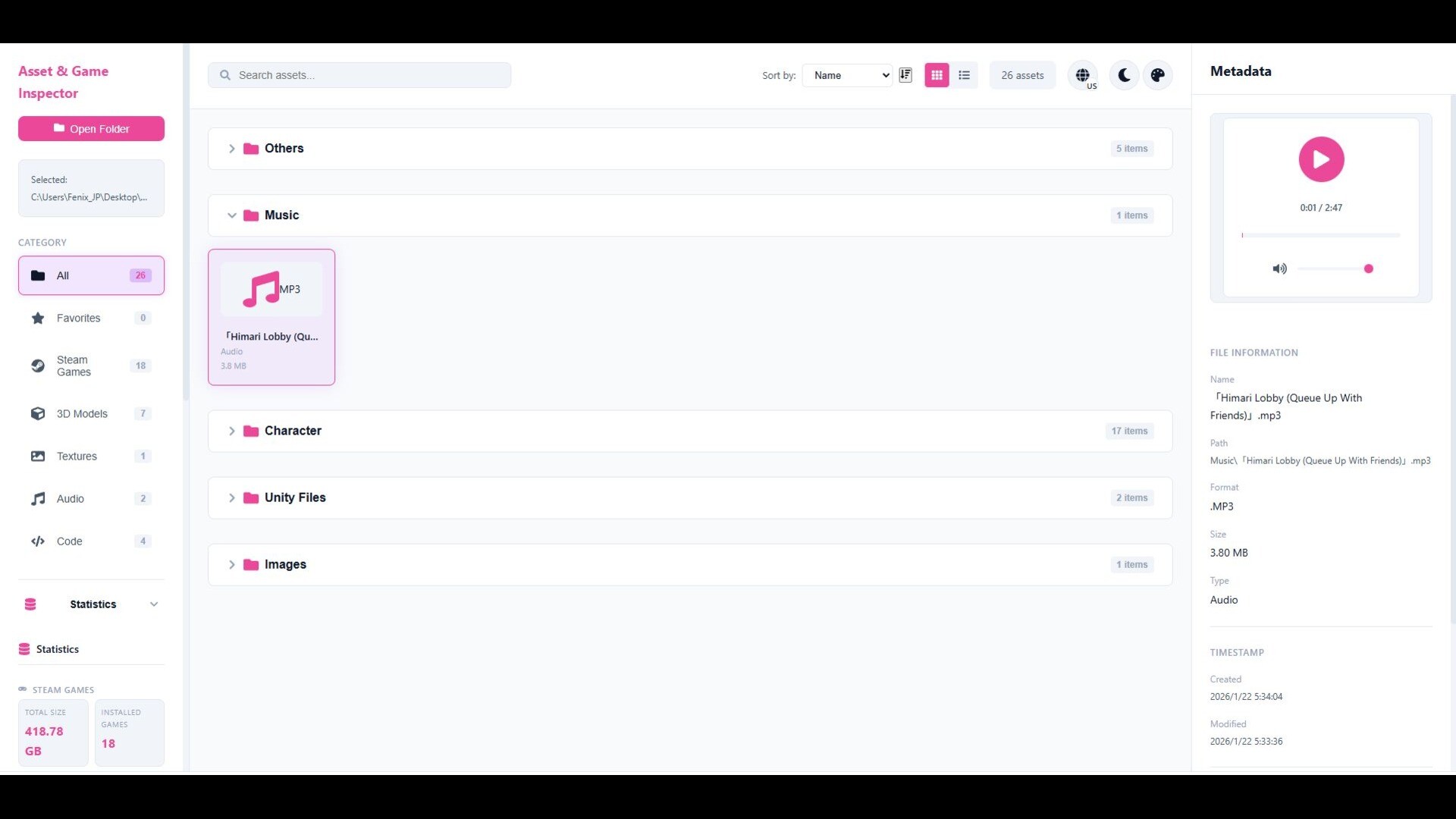 Asset & Game Inspector Screenshot 3