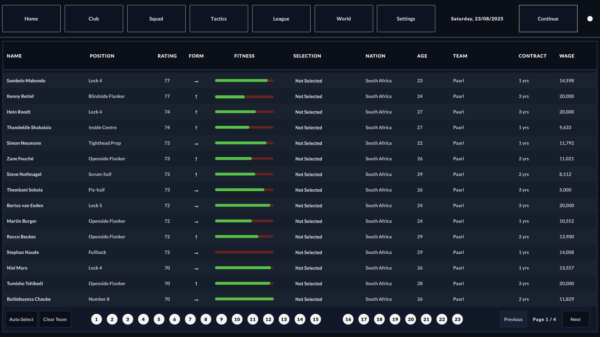 Rugby Career Manager Screenshot 9