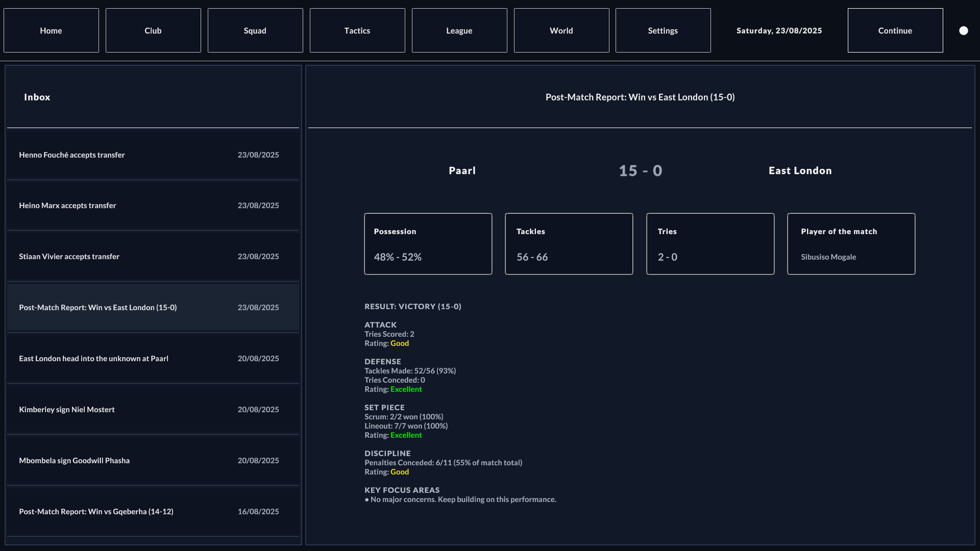 Rugby Career Manager Screenshot 4