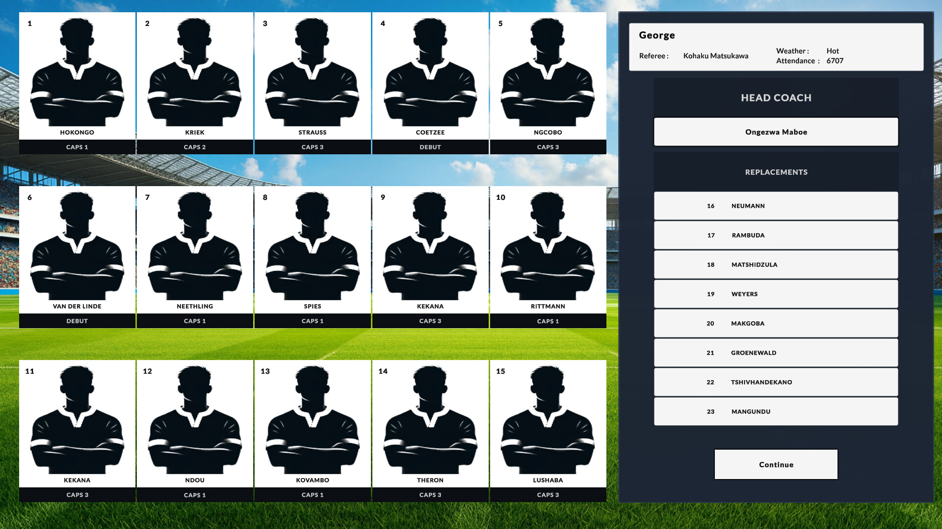 Rugby Career Manager Screenshot 0