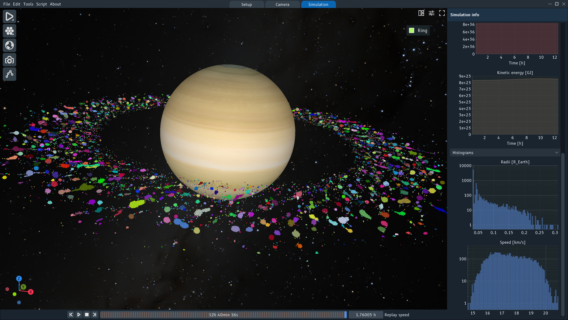 SpaceSim - Astrophysical Simulation Software Screenshot 4