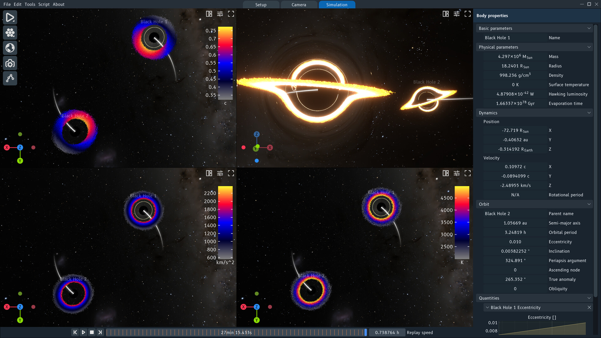 SpaceSim - Astrophysical Simulation Software Screenshot 1