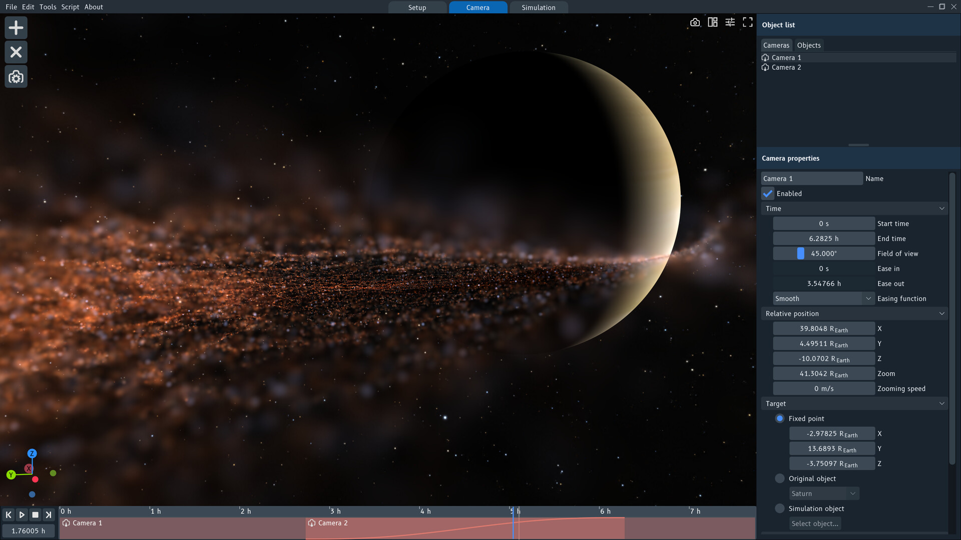 SpaceSim - Astrophysical Simulation Software Screenshot 3
