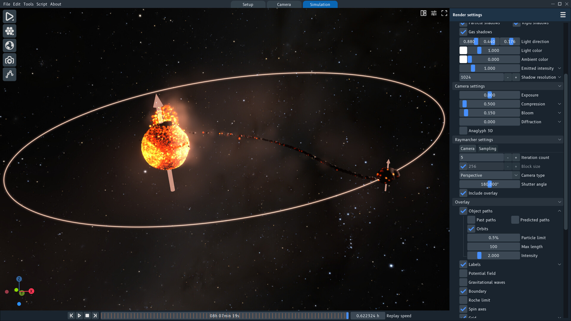 SpaceSim - Astrophysical Simulation Software Screenshot 0
