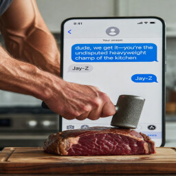 Hova-Approved Meat Mogul! 💎🔨 You're running the game now—what's the throne-stealing caption for 3,000? The crown is basically yours already! 🚀💪 icon