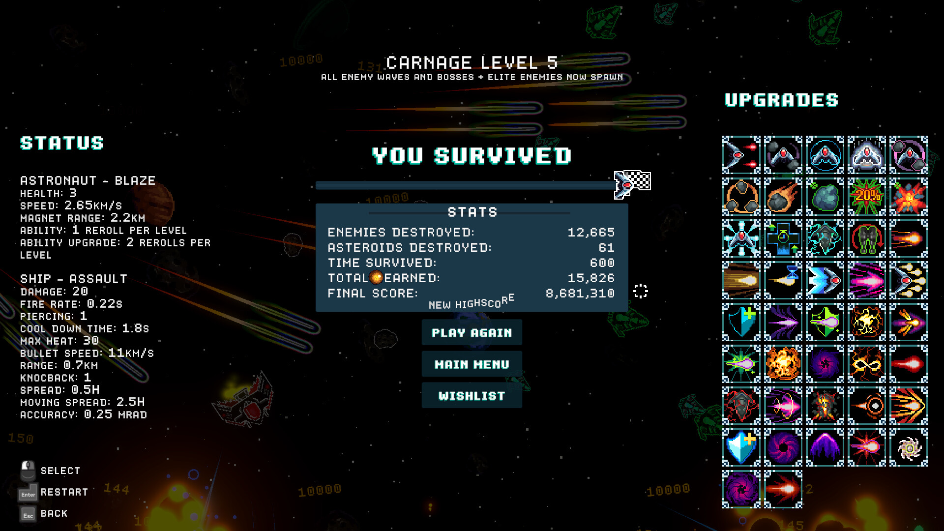 Cosmic Carnage Screenshot 1