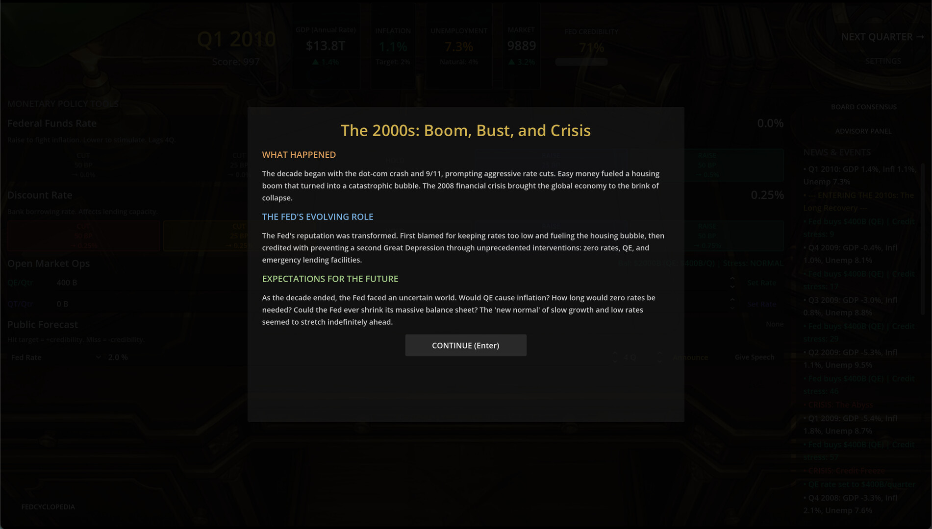 Federal Reserve Simulator Screenshot 4