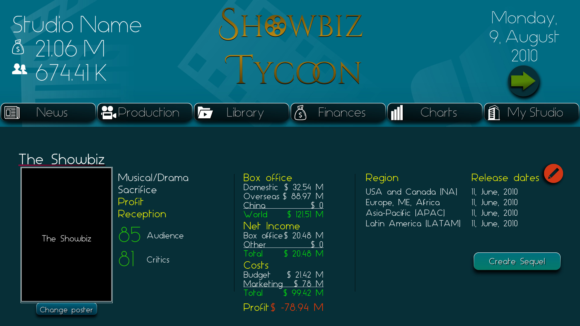 Showbiz Tycoon Screenshot 7