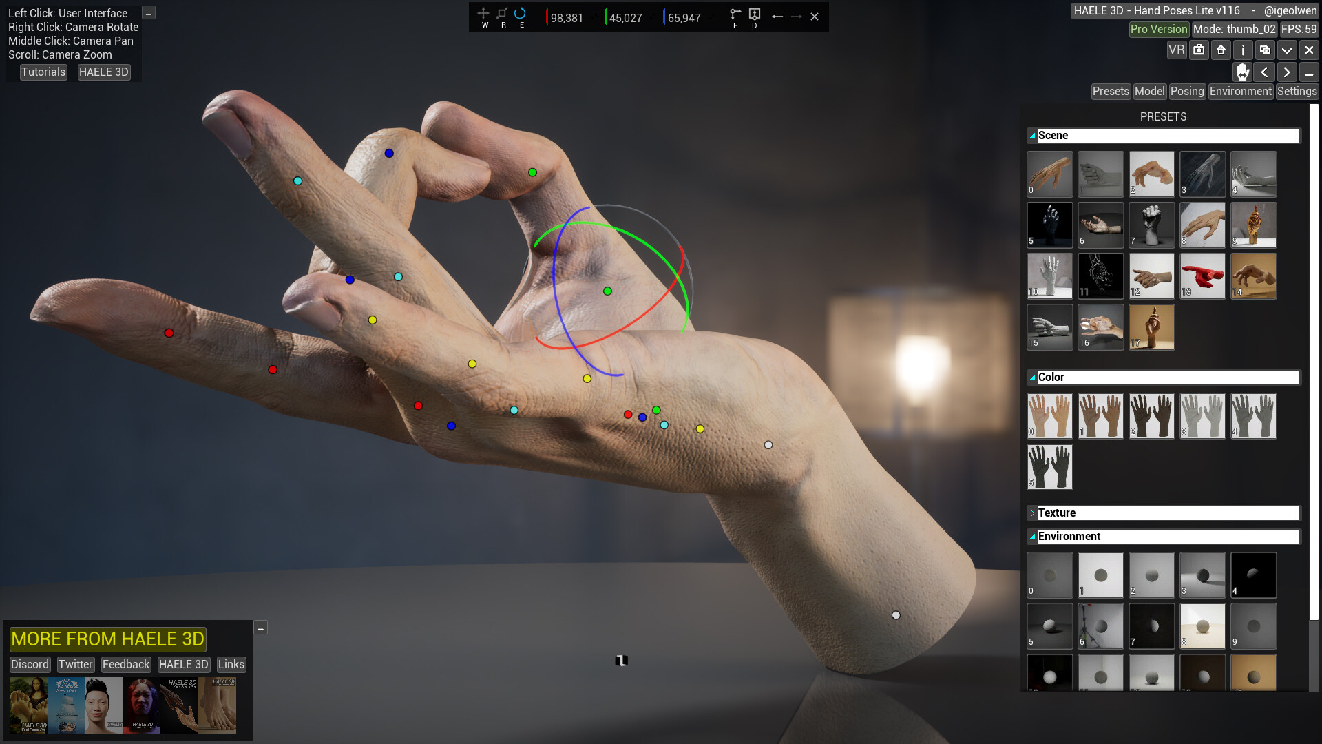 HAELE 3D - Hand Poses Lite - Drawing References Screenshot 9