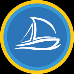 Finish race in a Yacht icon