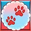 Red fur with white spots icon