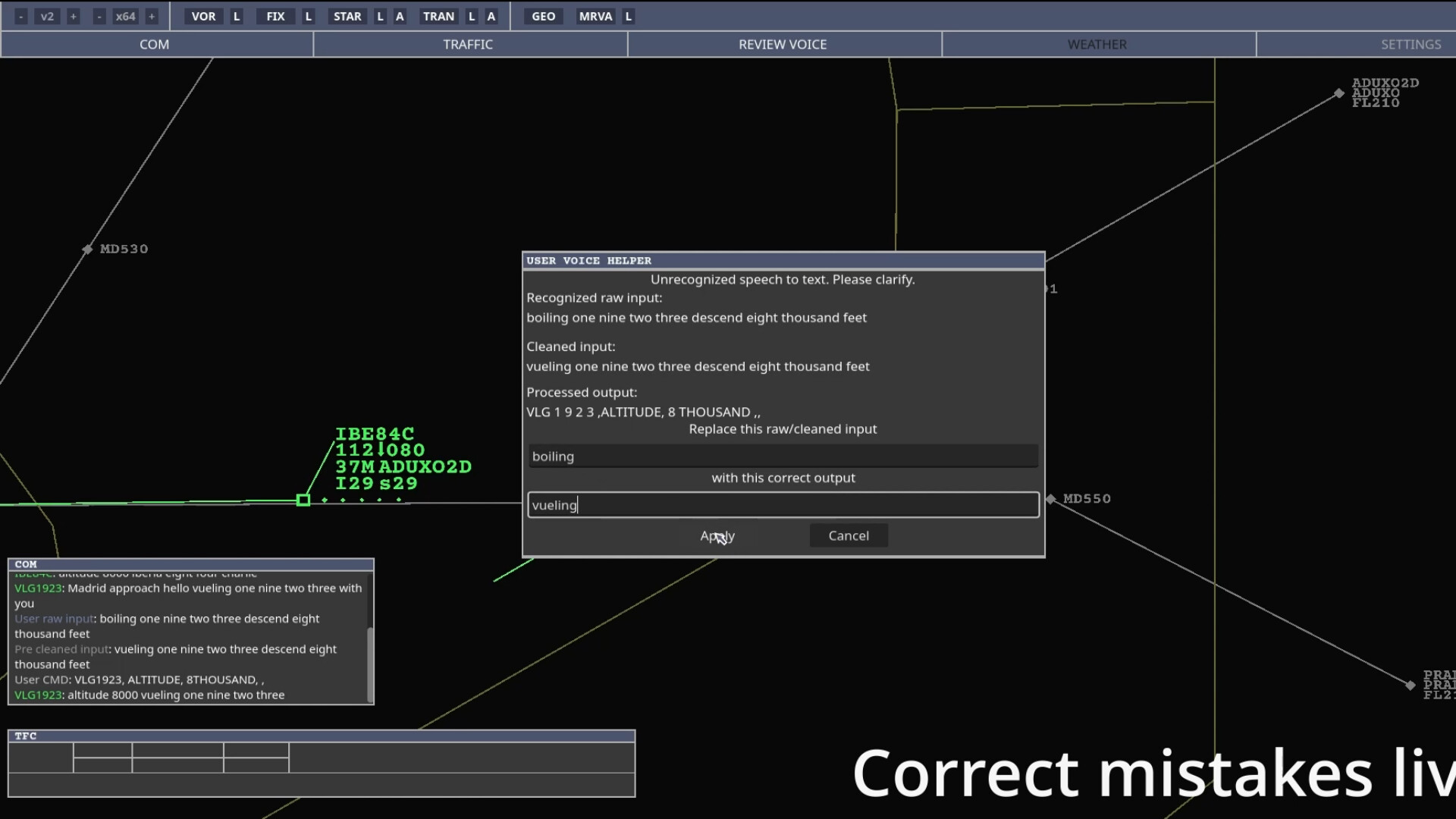 VoiceATC Simulator Screenshot 2