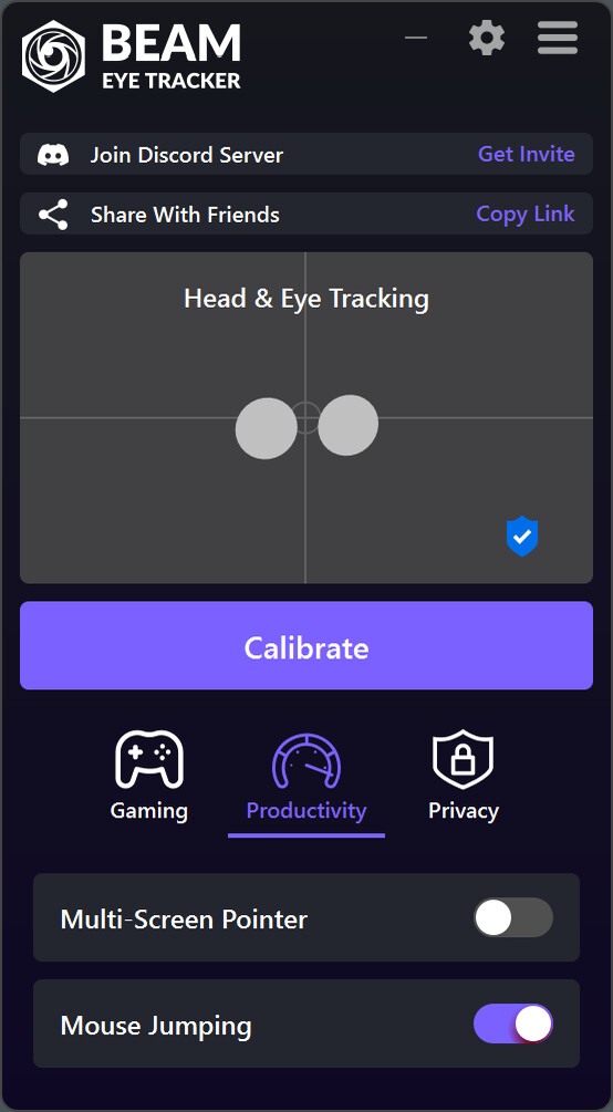 Beam Eye Tracker Demo Screenshot 2