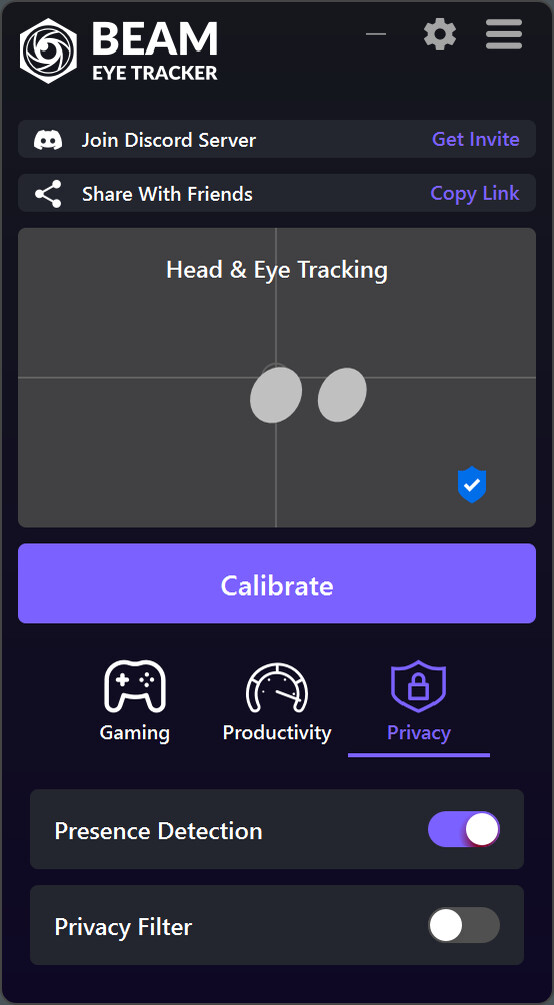 Beam Eye Tracker Demo Screenshot 3