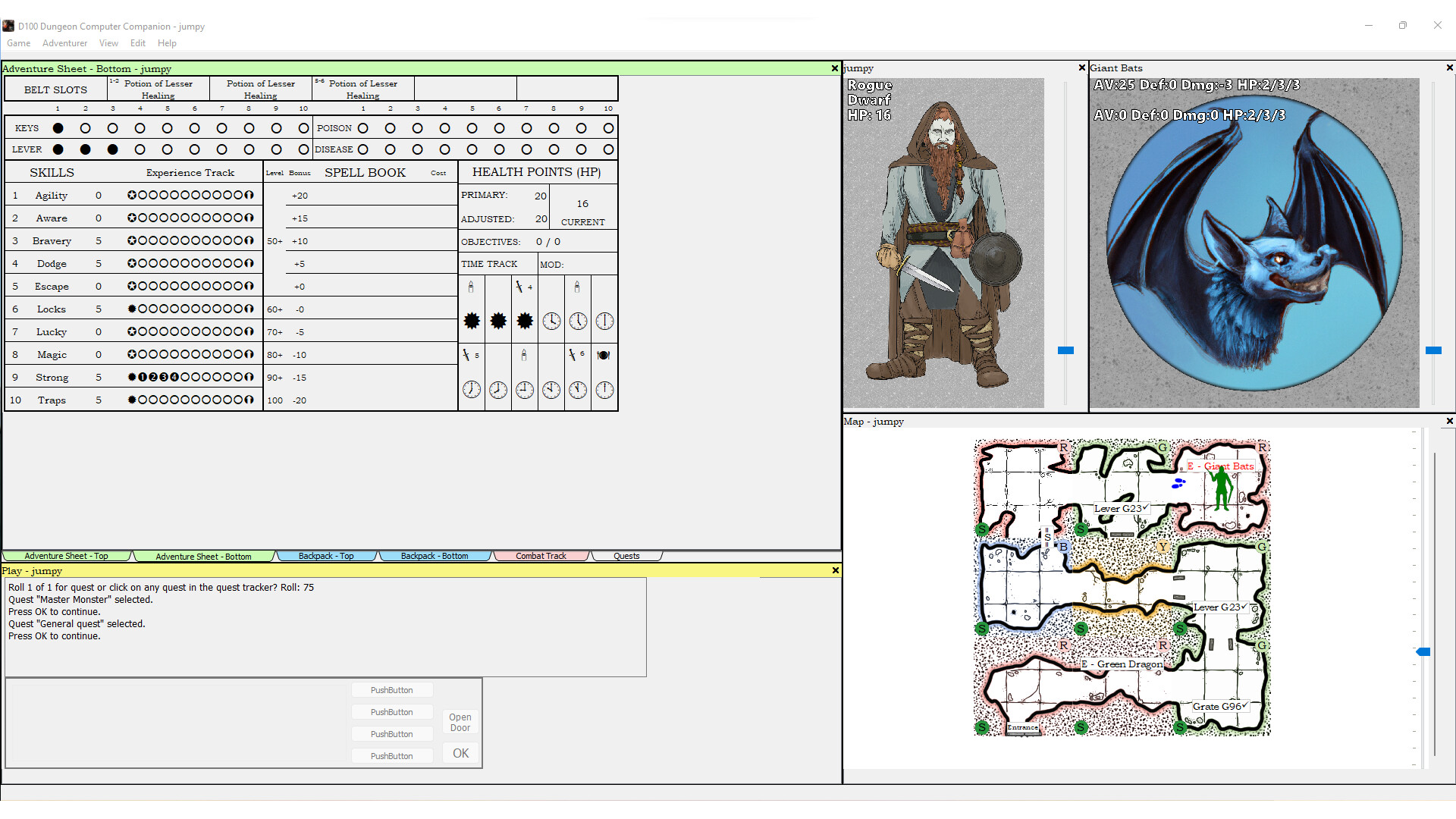D100 Dungeon Computer Companion Screenshot 2