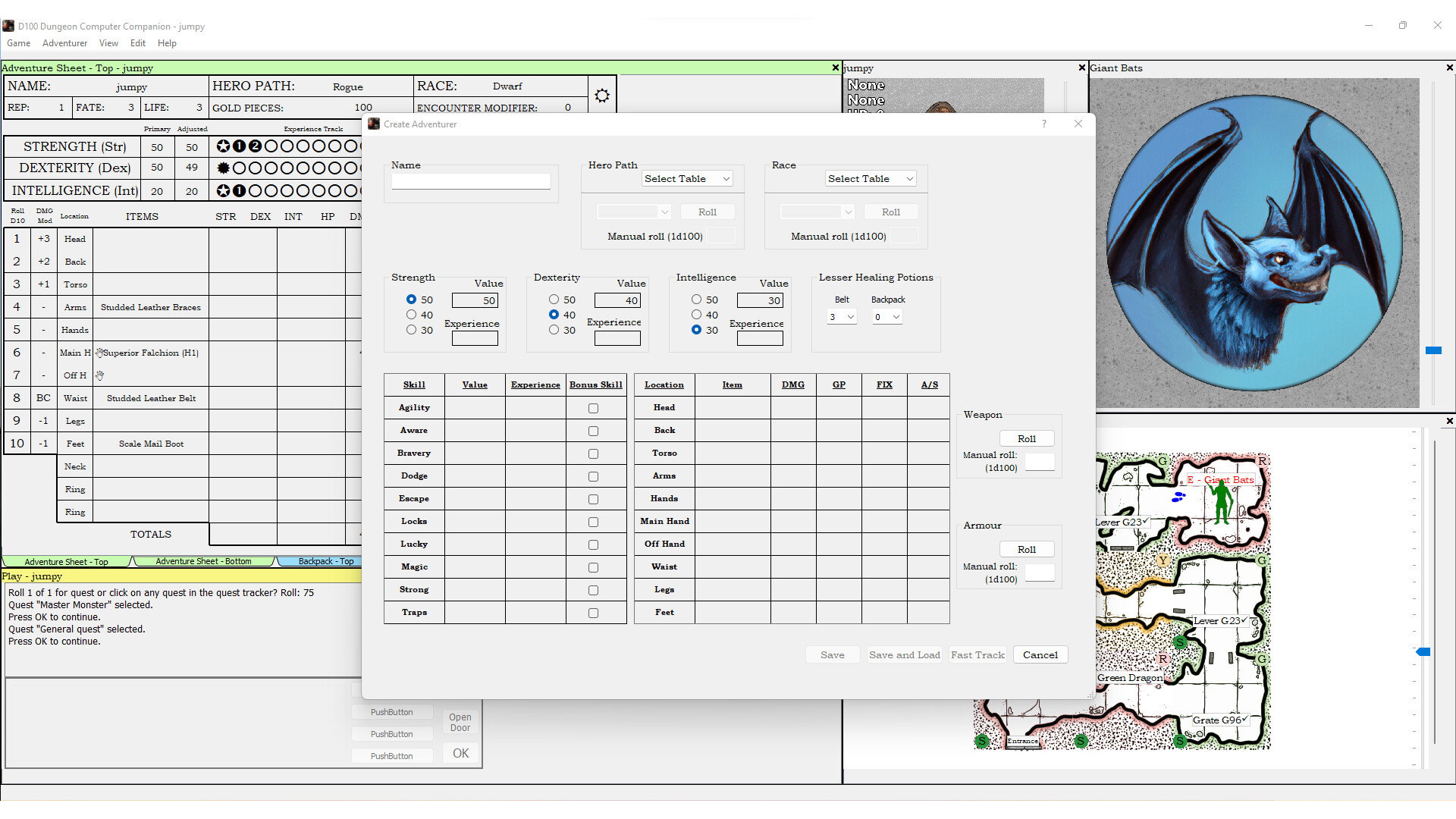D100 Dungeon Computer Companion Screenshot 0