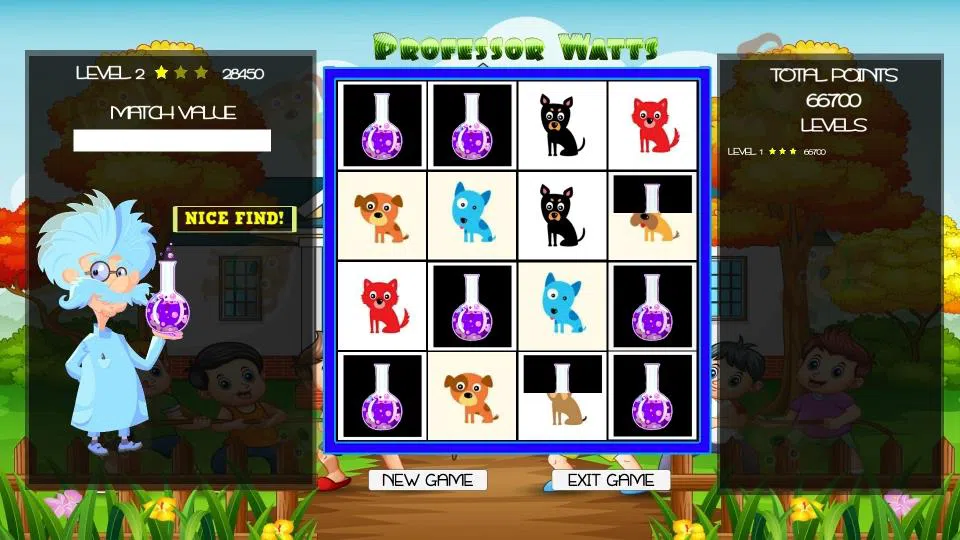 Professor Watts Memory Match: Puppies Screenshot 3