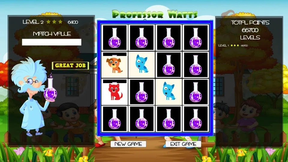 Professor Watts Memory Match: Puppies Screenshot 1