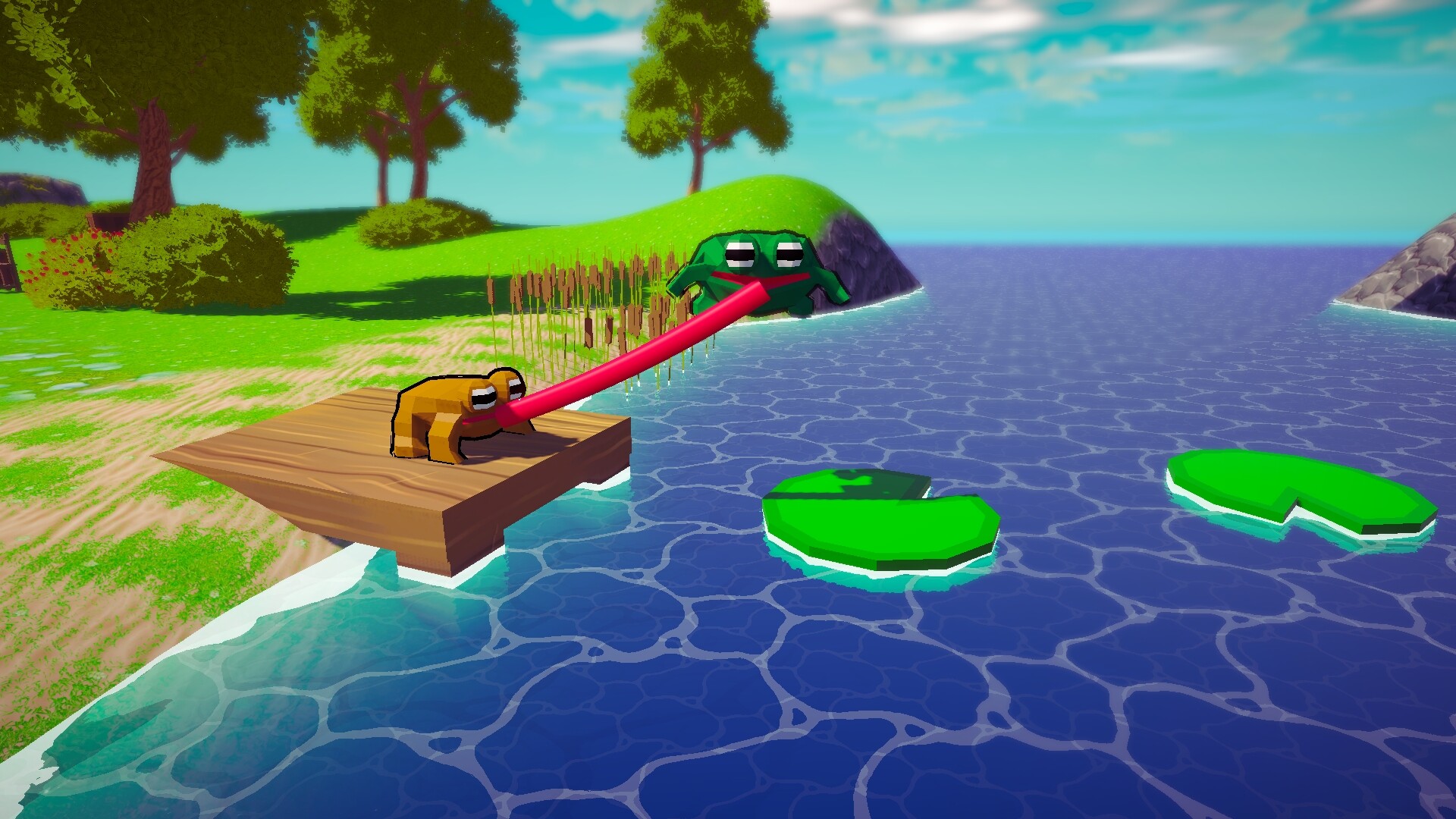 Stick Together! - Co-op Frog Parkour Screenshot 0