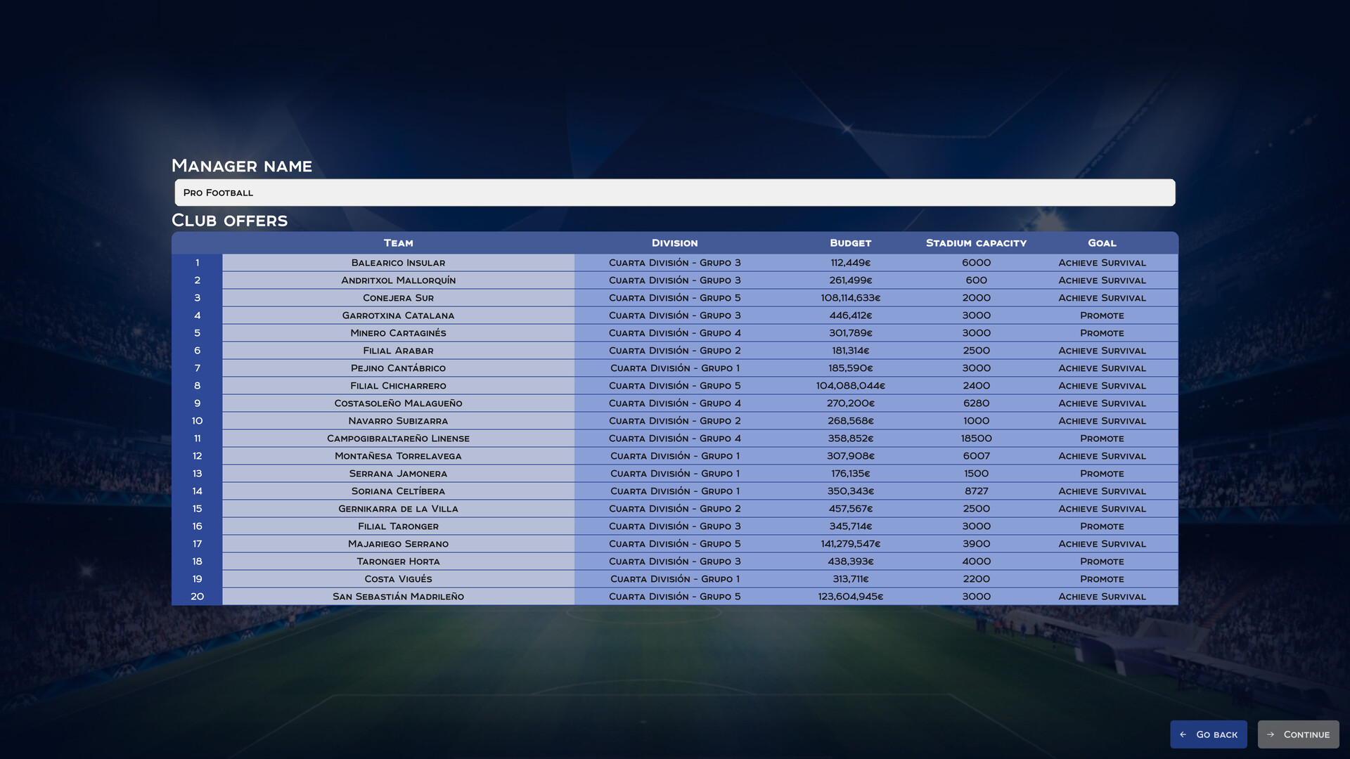 Pro Football Screenshot 1