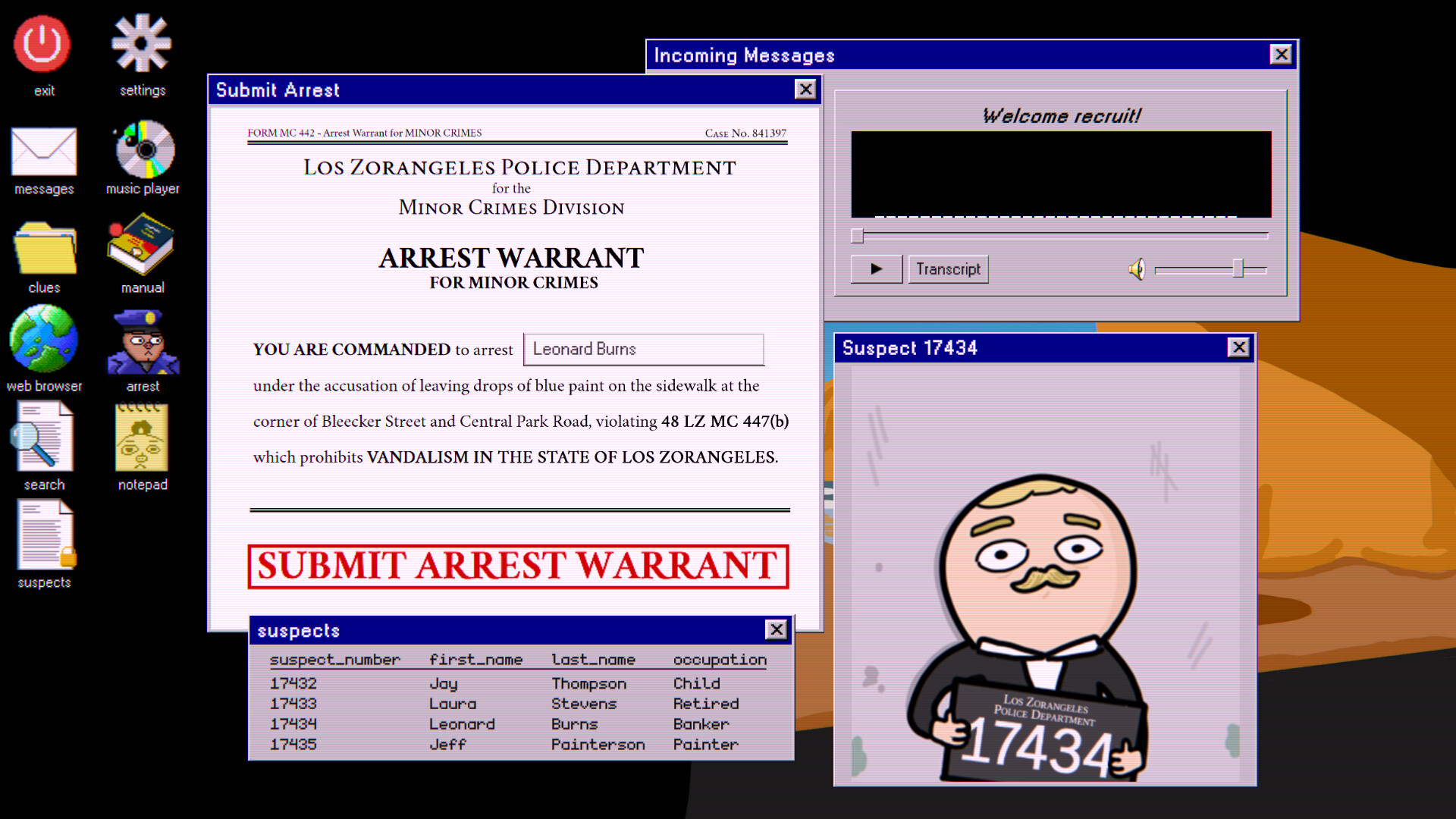 Database Detective: Minor Crimes Division Demo Screenshot 2