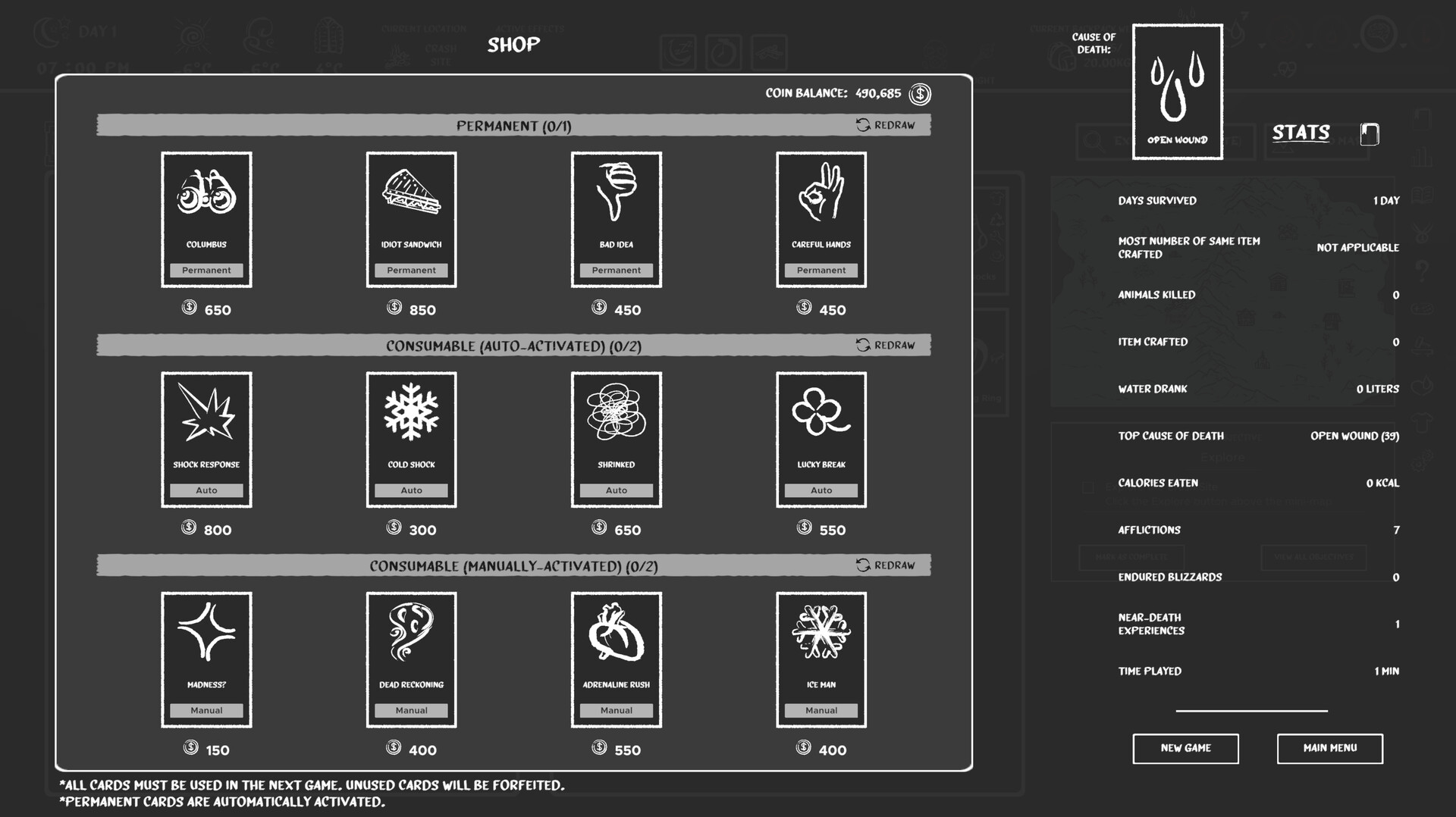 Don't Freeze: A Winter Card Survival Screenshot 1