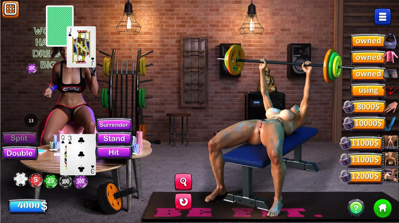 Strip Black Jack - Hot Gym Screenshot 6