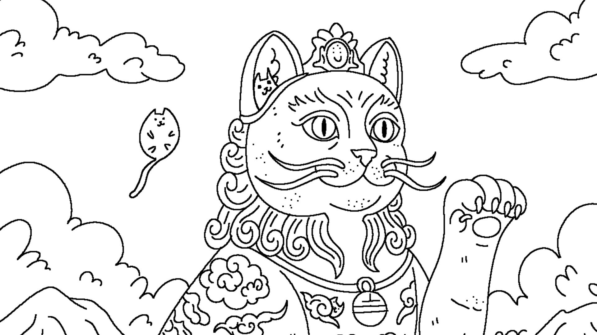 100 Cats Lost in China Find & Color Screenshot 3