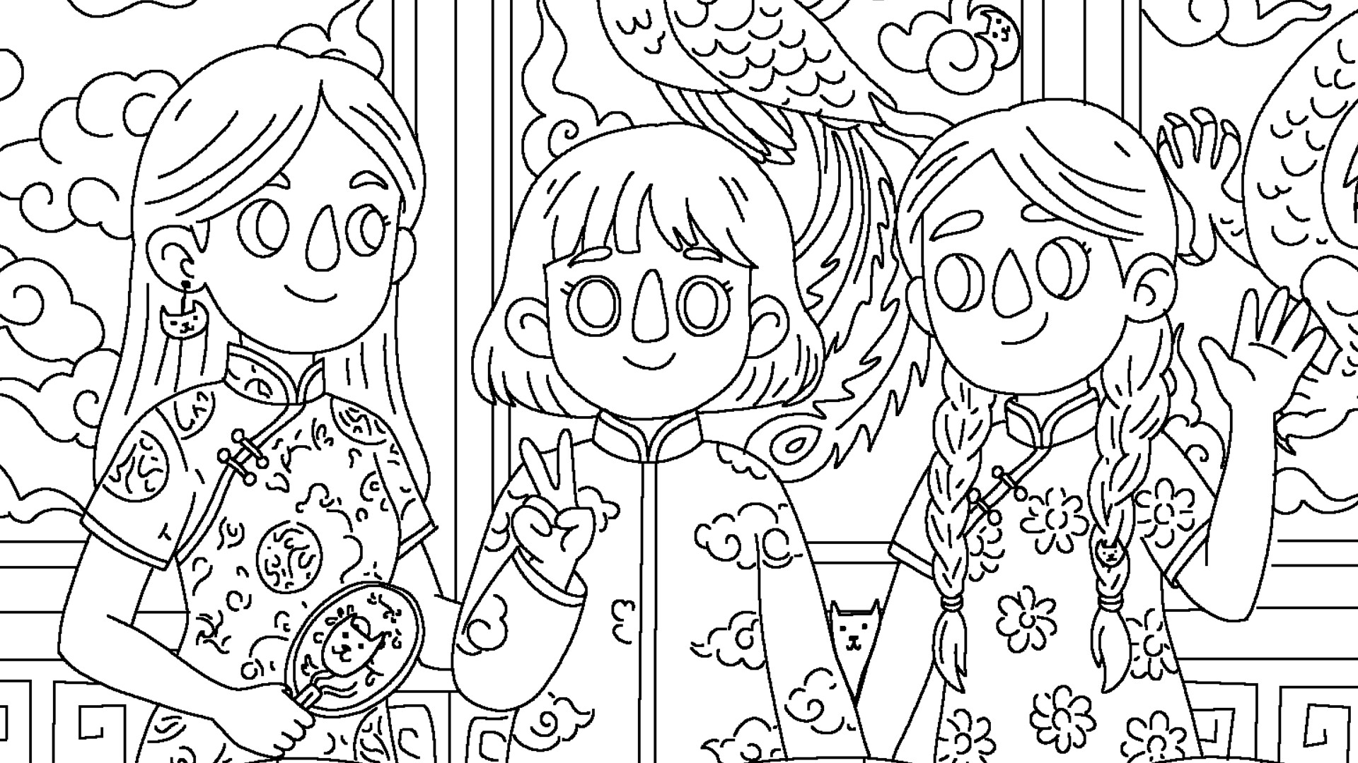 100 Cats Lost in China Find & Color Screenshot 0