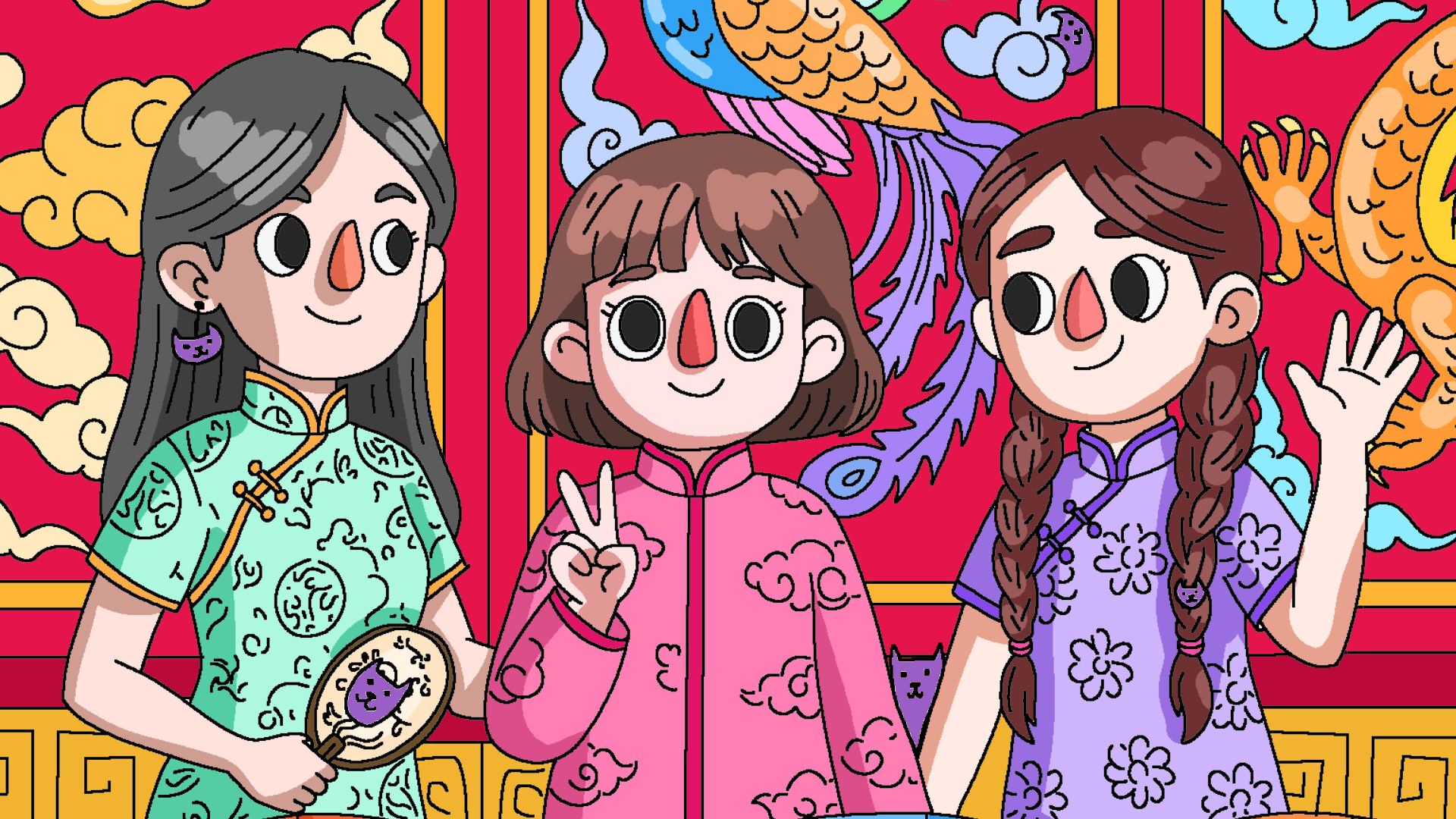 100 Cats Lost in China Find & Color Screenshot 2