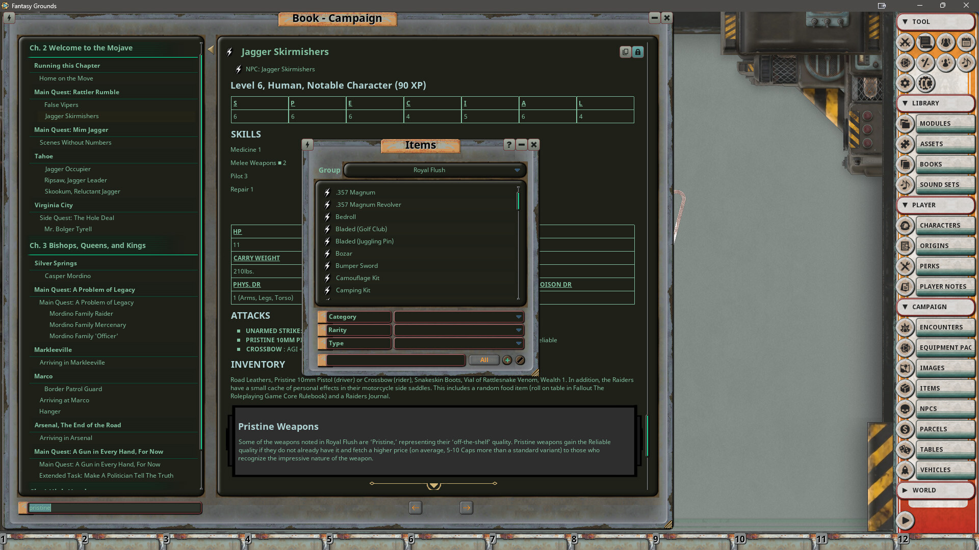 Fantasy Grounds - Fallout RPG - Quest Book - Royal Flush Screenshot 2