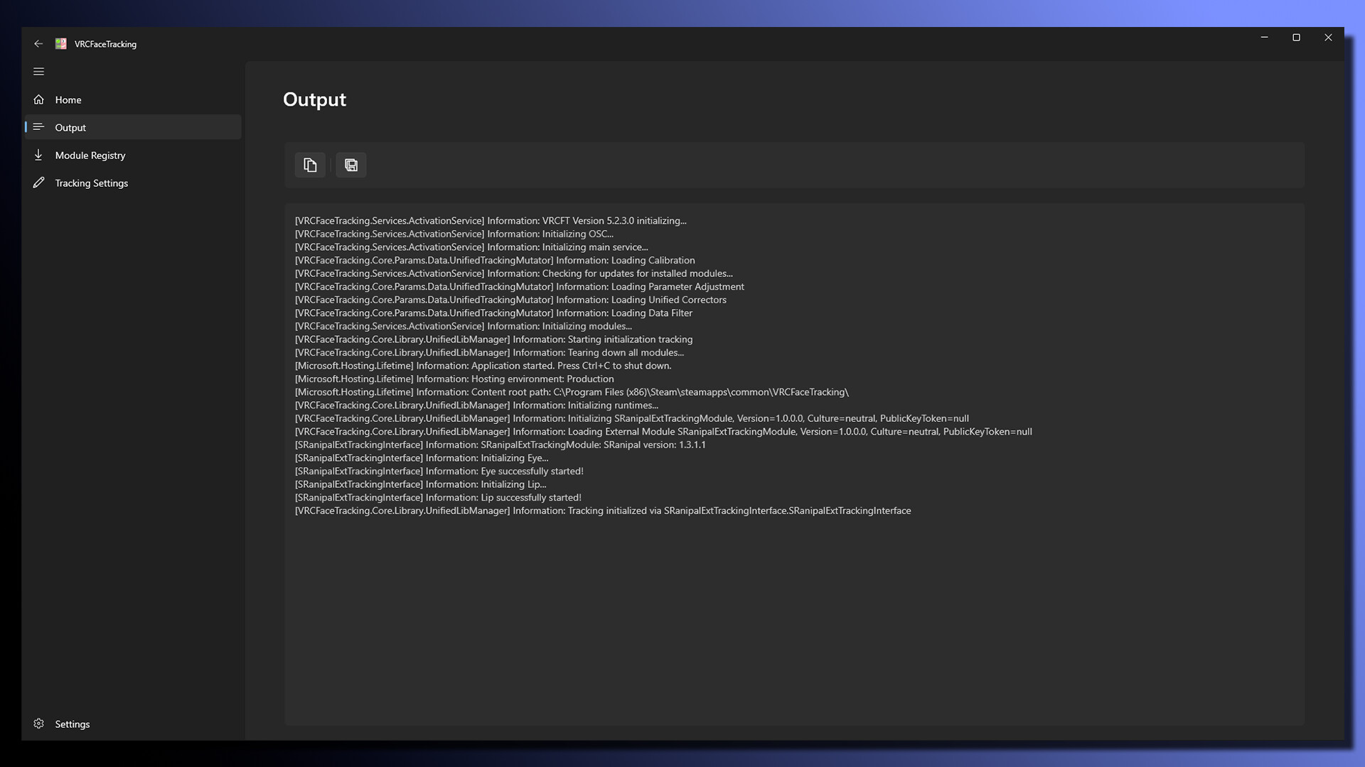 VRCFaceTracking Screenshot 1