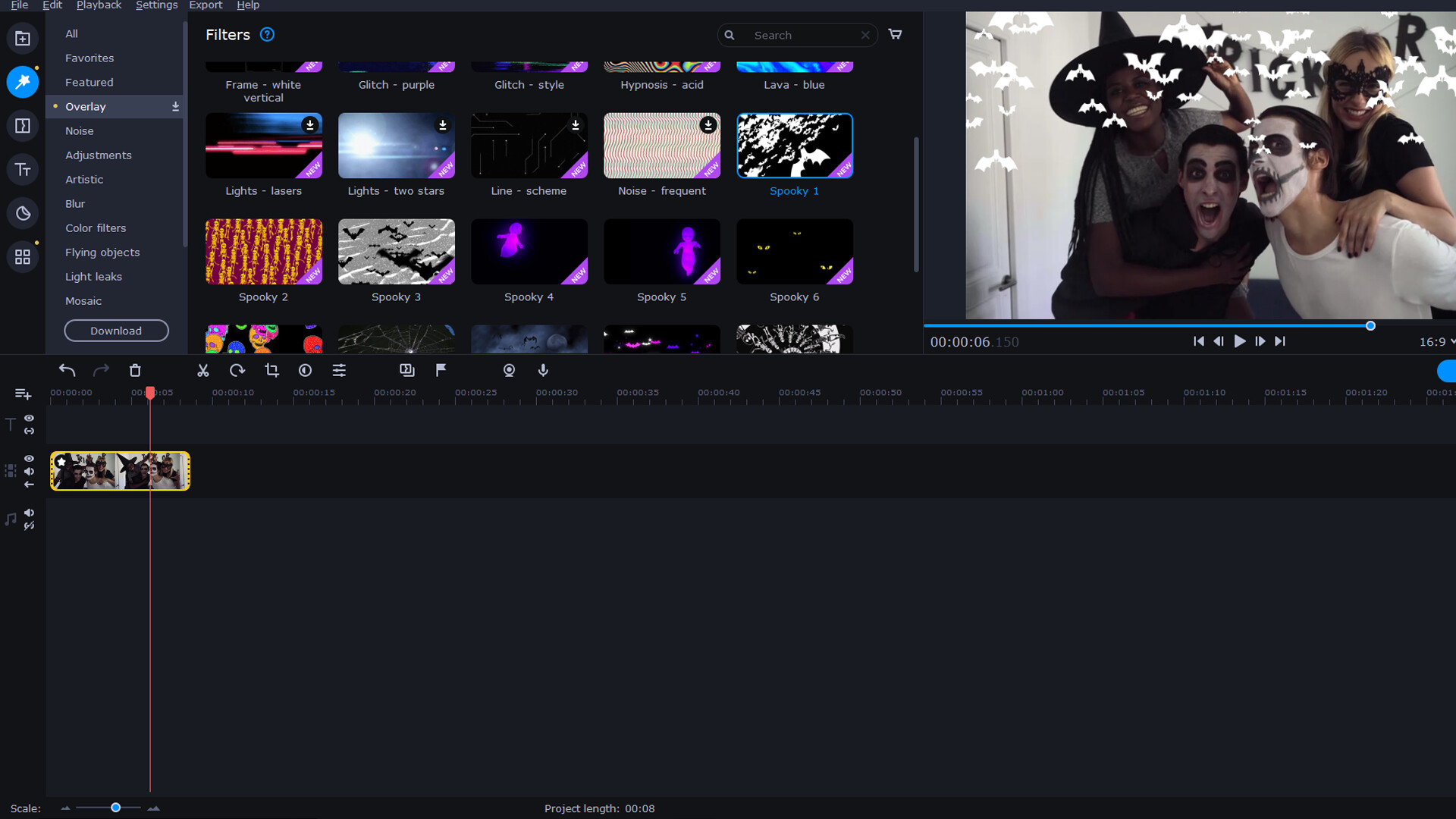Movavi Video Editor Plus 2022 - Spooky Overlay Pack Screenshot 1