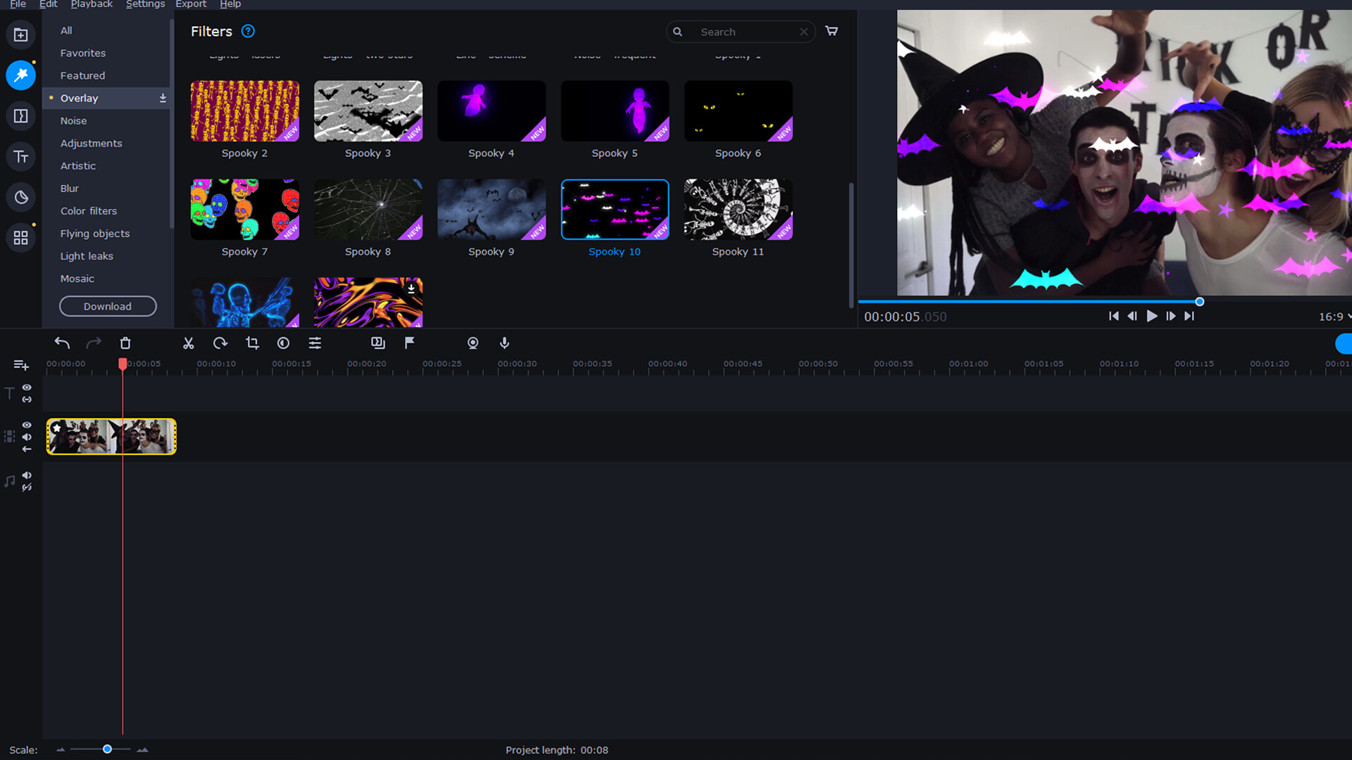 Movavi Video Editor Plus 2022 - Spooky Overlay Pack Screenshot 3