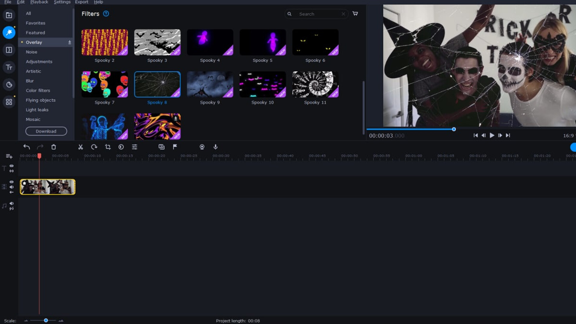 Movavi Video Editor Plus 2022 - Spooky Overlay Pack Screenshot 2