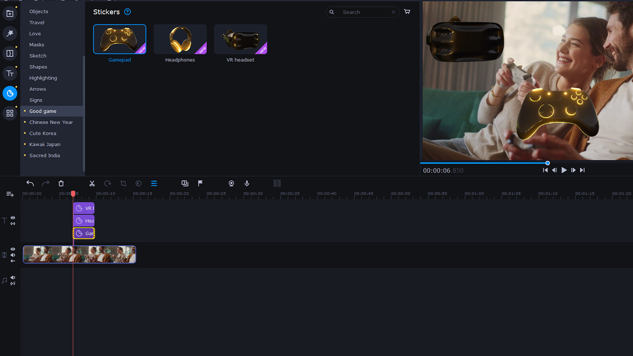 Movavi Video Editor Plus 2022 - Good Game Pack Screenshot 1