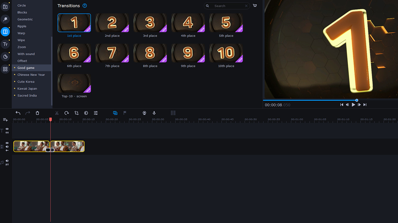 Movavi Video Editor Plus 2022 - Good Game Pack Screenshot 3