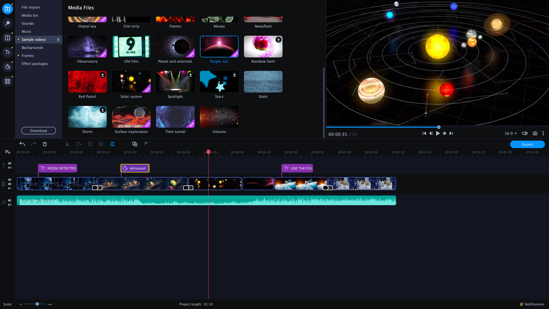 Movavi Video Editor Plus 2022 - Future is now Set Screenshot 1