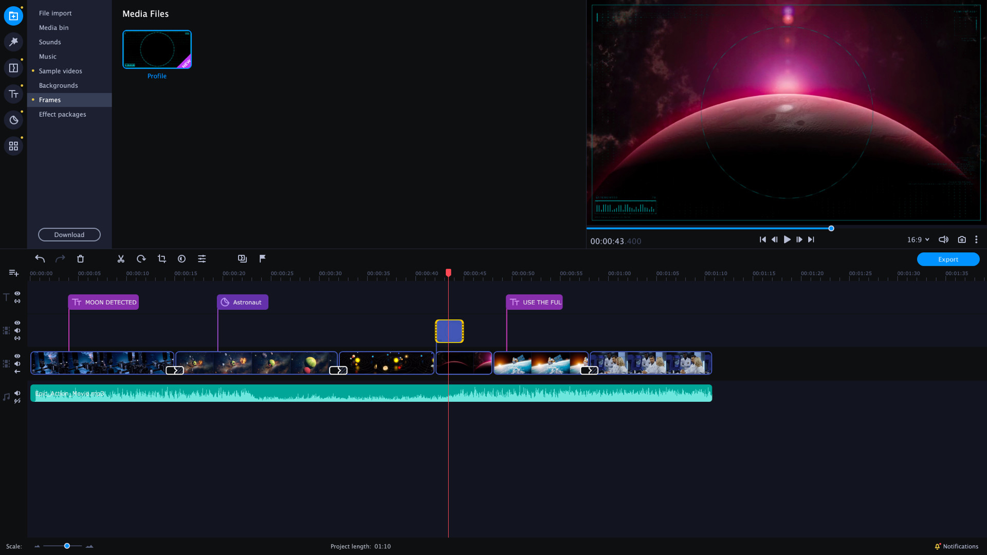 Movavi Video Editor Plus 2022 - Future is now Set Screenshot 4