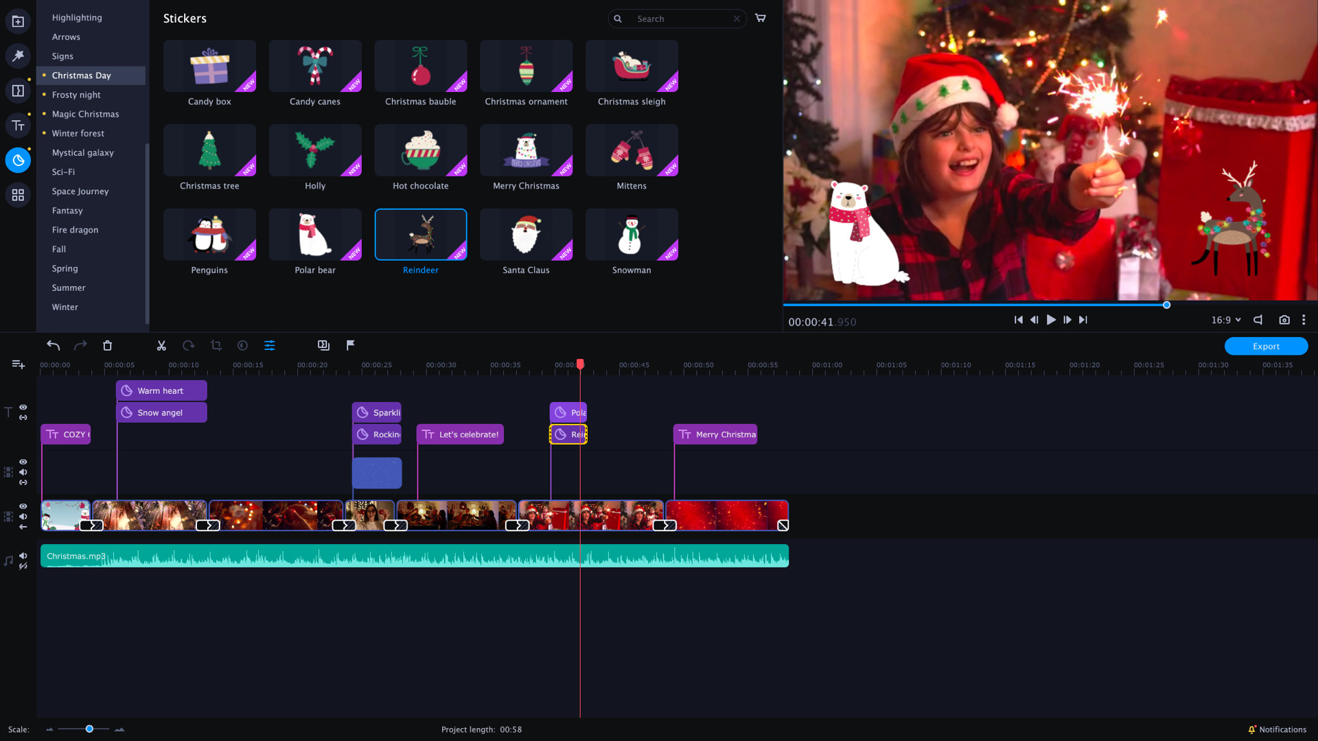 Movavi Video Editor Plus 2022 - Christmas Party Set Screenshot 0