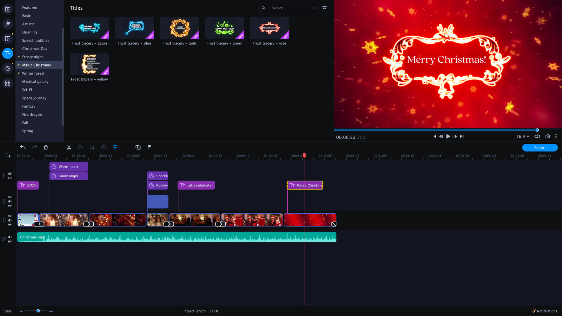 Movavi Video Editor Plus 2022 - Christmas Party Set Screenshot 2