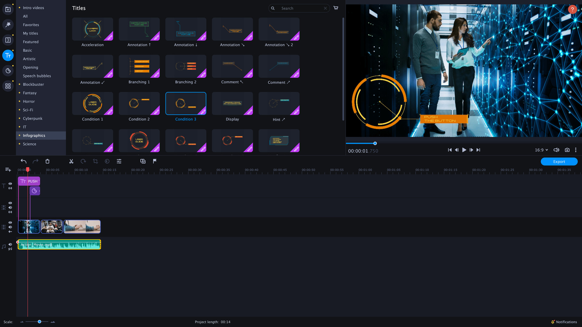 Movavi Video Editor Plus 2022 - Technology Set Screenshot 3