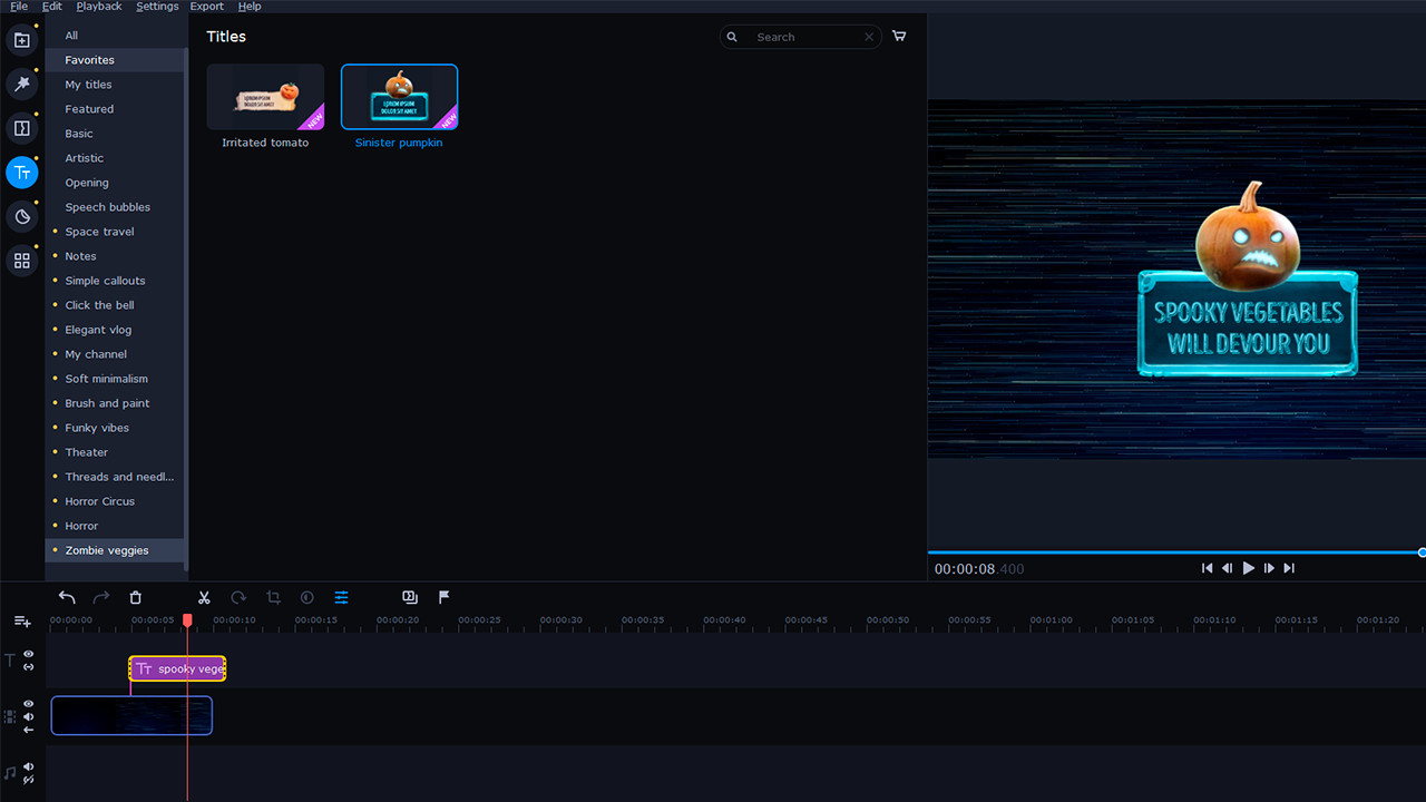 Movavi Video Editor Plus 2022 - Horror Stories Set Screenshot 1