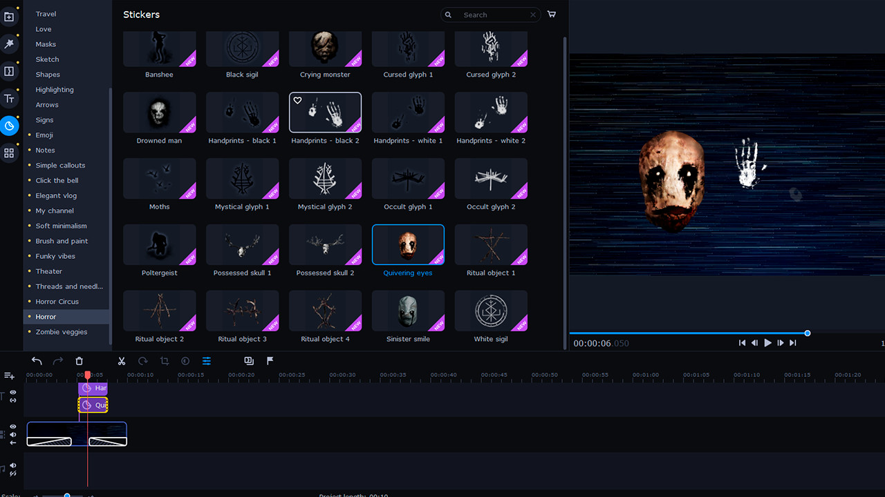 Movavi Video Editor Plus 2022 - Horror Stories Set Screenshot 3